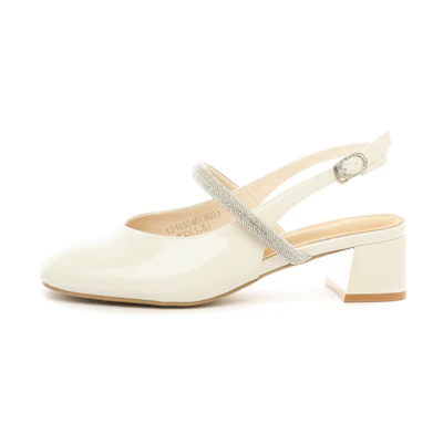 (W) Exull YiSi Q Leather Mule 'French Fashion Thick Heel Beige'