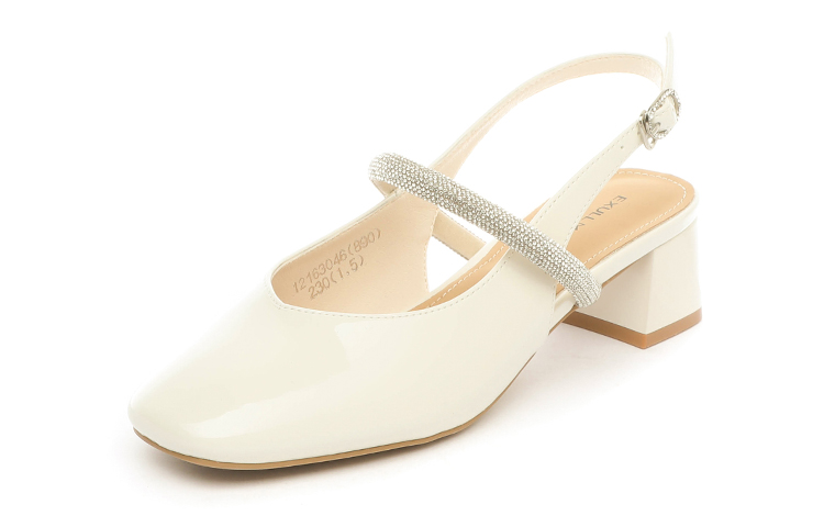 Order (W) 엑슐 이시Q 가죽 뮬 (베이지, 굽높음) 1216304671