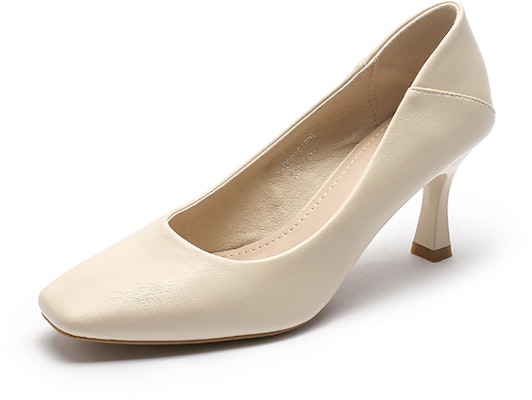 (Women) EXULL Yisi Q PU 'Elegant Beige Kitten Heel Mules' 1215001471 Order (Women) EXULL Yisi Q PU 'Elegant Beige Kitten Heel Mules' 1215001471