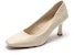 (Women) EXULL Yisi Q PU 'Elegant Beige Kitten Heel Mules' 1215001471
