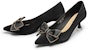 (W) EXULL Yisi Q PU Kasut Tinggi 'Tumit Ladam Hitam' 12I7003160