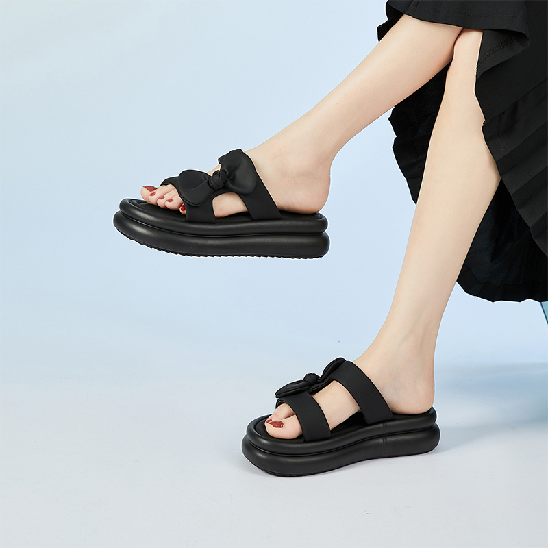 Sizing (W) Exull YiSi Q Sandal Kulit Sintetis Platform Nyaman Slip-On 'Sole Tebal' 73165688
