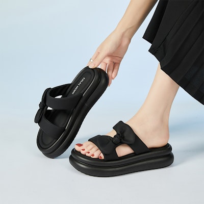 (W) Exull YiSi Q Sandal Kulit Sintetis Platform Nyaman Slip-On 'Sole Tebal' 73165688 Cheap (W) Exull YiSi Q Sandal Kulit Sintetis Platform Nyaman Slip-On 'Sole Tebal' 73165688
