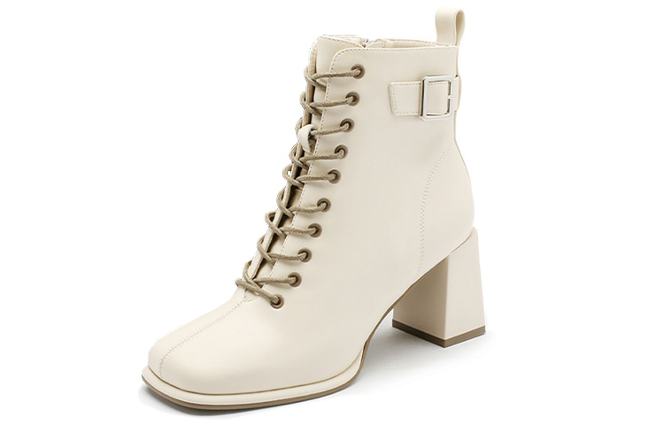 (W) Exull YiSiQ Ankle Boot 'Beige High Heel'