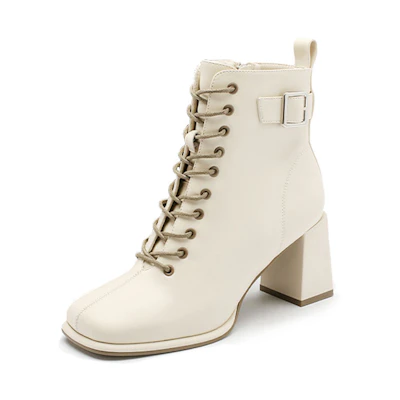 (W) Exull YiSiQ Ankle Boot 'Beige High Heel'
