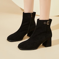 (W) Exull YiSiQ Sepatu Boots Hak Tebal Nyaman 'Hitam' 1318603360 2