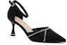 Order (W) Exull YiSiQ Tumit 7cm 'Rhinestone Hitam Satin Tajam' 1216700560