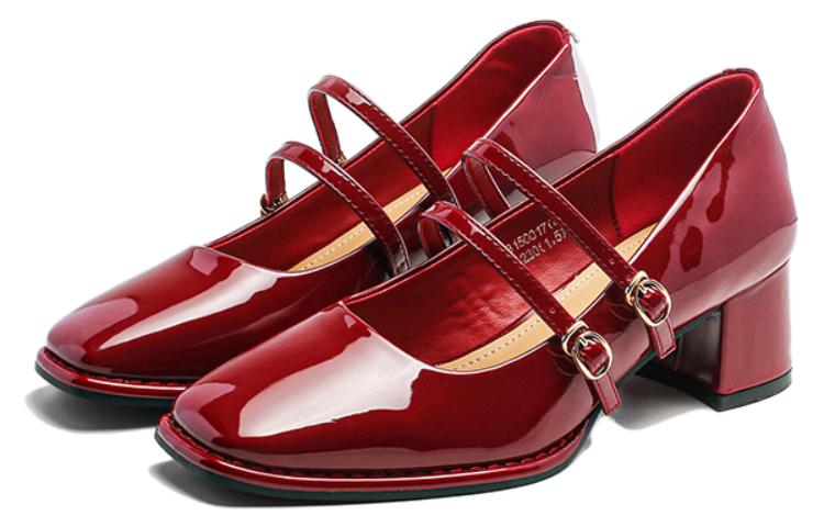 Order (W) Exull YiSiQ Hak Tinggi 'Burgundy Sederhana & Nyaman' 7315001719