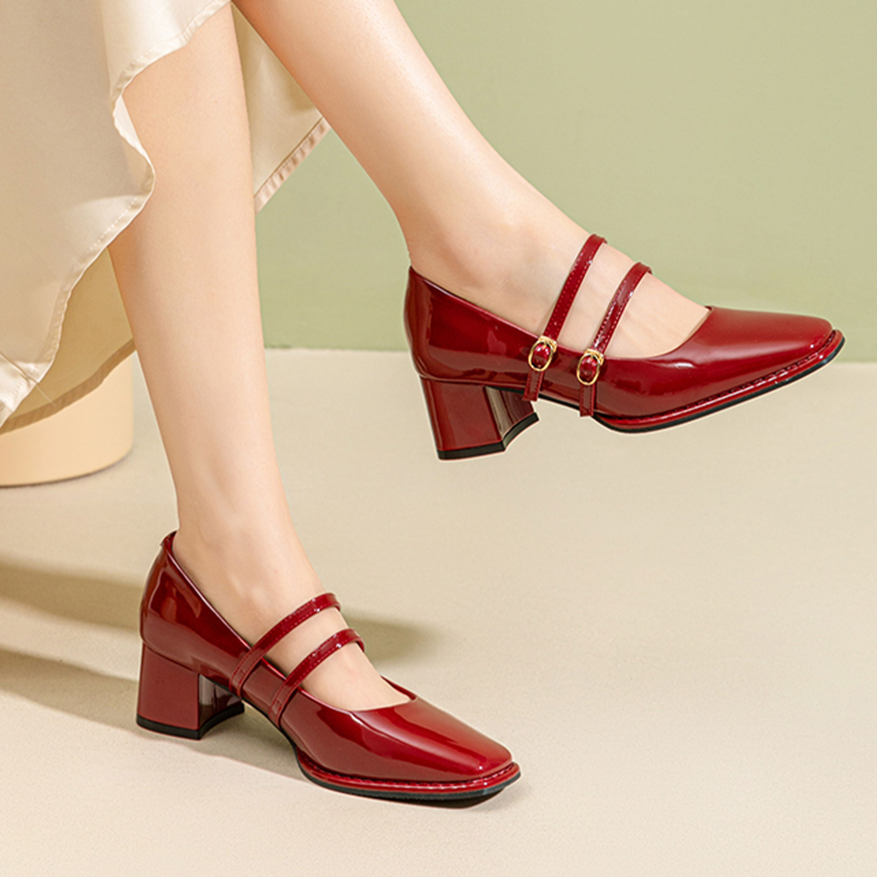 Lookbook (W) Exull YiSiQ Hak Tinggi 'Burgundy Sederhana & Nyaman' 7315001719