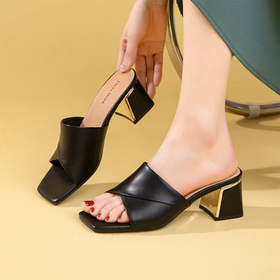 EXULL 依思Q 時尚簡約 粗跟 高跟鞋 5.5cm 女款 黑色 Sizing EXULL 依思Q 時尚簡約 粗跟 高跟鞋 5.5cm 女款 黑色