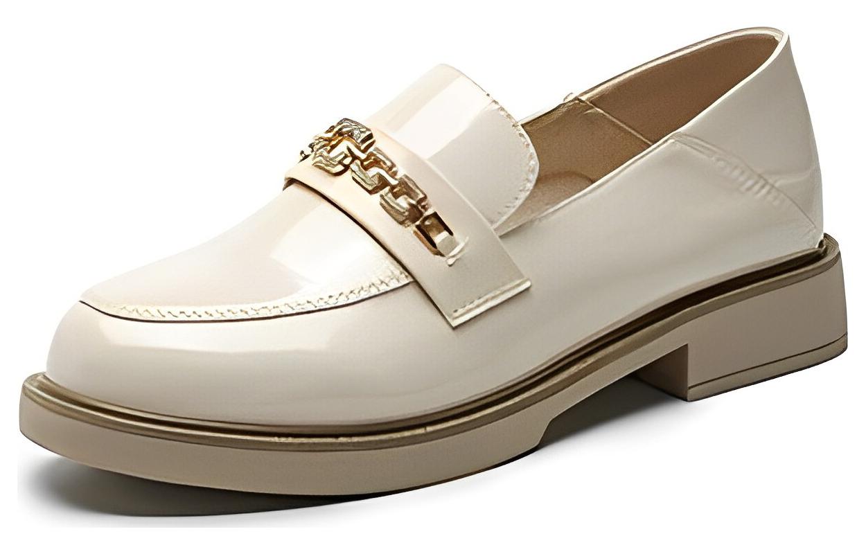 (W) Exull YiSiQ Leather Casual Flats 'Beige CMFT'