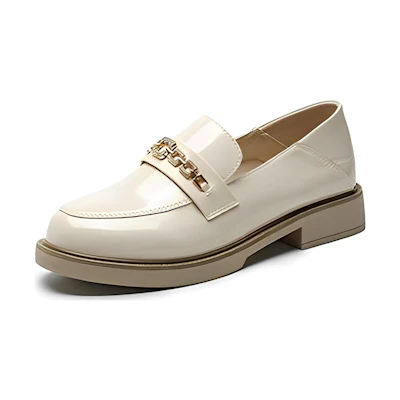 (W) Exull YiSiQ Leather Casual Flats 'Beige CMFT'
