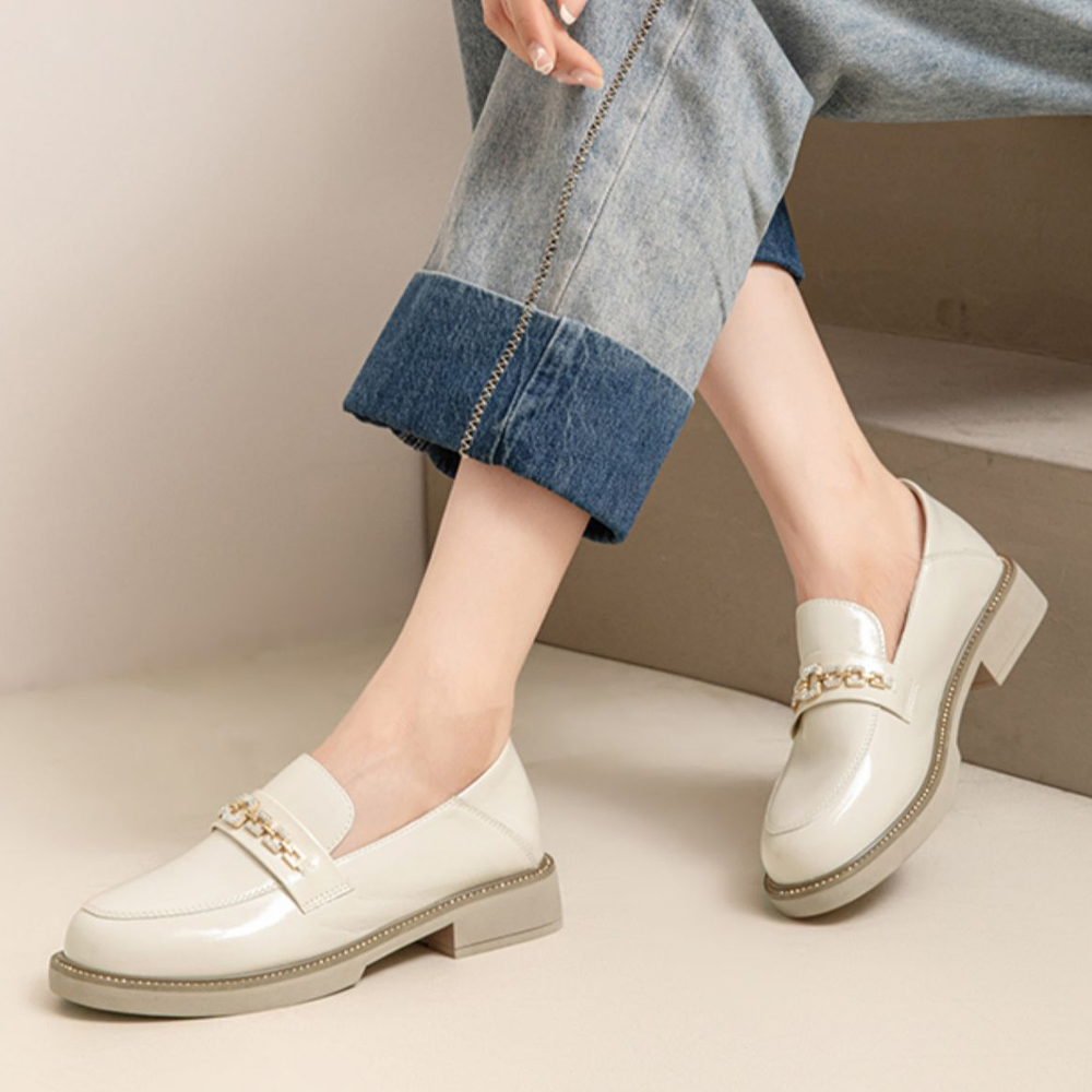 (W) Exull YiSiQ Leather Casual Flats 'Beige CMFT' 圖 3