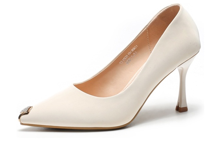 Order (W) Exull YiSiQ Sepatu Hak Tinggi Lancip 'Beige Rhinestone' 1315001971