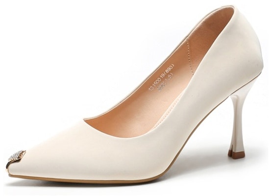 (W) (女性用)Exull YiSiQ ポインテッドトゥハイヒール「ベージュラインストーン」 1315001971 Order (W) (女性用)Exull YiSiQ ポインテッドトゥハイヒール「ベージュラインストーン」 1315001971