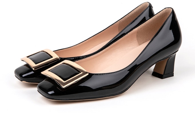 (Women) Exull YiSiQ PU 'Black Chunky Heel Pumps' 12I5009160 Shop (Women) Exull YiSiQ PU 'Black Chunky Heel Pumps' 12I5009160
