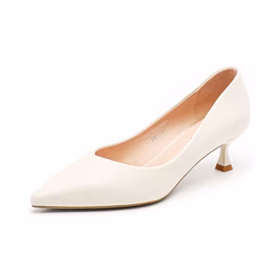 (W) Exull YiSiQ Stiletto 'Ivory Pointed Toe'