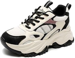 (Women) Exull YiSiQ Synthetic Leather Retro Low-Top 'Dad Shoes Black White' 72I7702161 (Women) Exull YiSiQ Synthetic Leather Retro Low-Top 'Dad Shoes Black White' 72I7702161