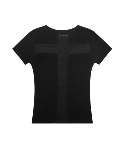 Purchase (W) 팬시클럽 백 크로스 티 (블랙) F26QB073 F26QB073BK