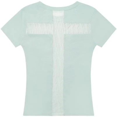(Women) FANCY CLUB Back Cross Tee (Mint) F26QB073 F26QB073MT Cheap (Women) FANCY CLUB Back Cross Tee (Mint) F26QB073 F26QB073MT