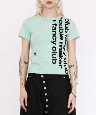 (Women) FANCY CLUB Baywatch Crop Tee (Mint) F26QB103 F26QB103MT Details for (Women) FANCY CLUB Baywatch Crop Tee (Mint) F26QB103 F26QB103MT