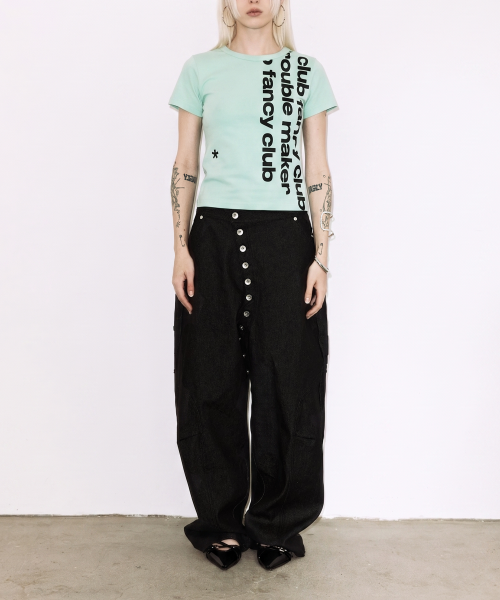Sizing (Women) FANCY CLUB Baywatch Crop Tee (Mint) F26QB103 F26QB103MT