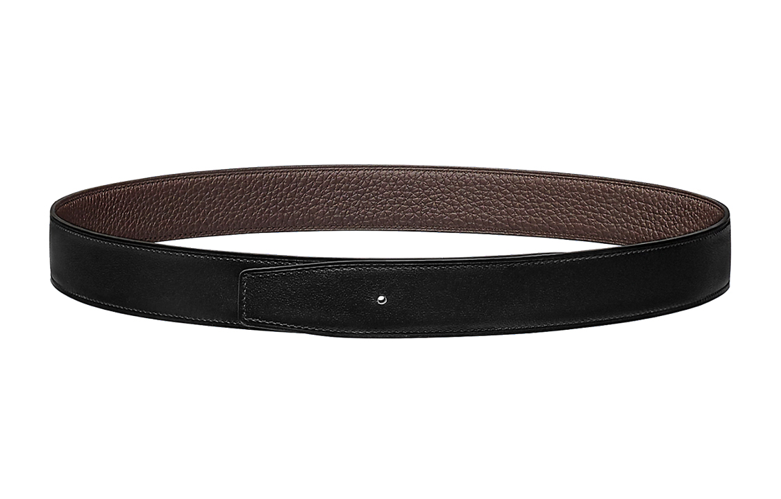(Women) Fashion HERMES Togo Reversible Leather Belt Women Black/Chocolate 3.2cm Wide H073967CAAB095 圖 2