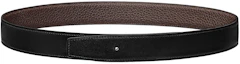 Order (Women) Fashion HERMES Togo Reversible Leather Belt Women Black/Chocolate 3.2cm Wide H073967CAAB095