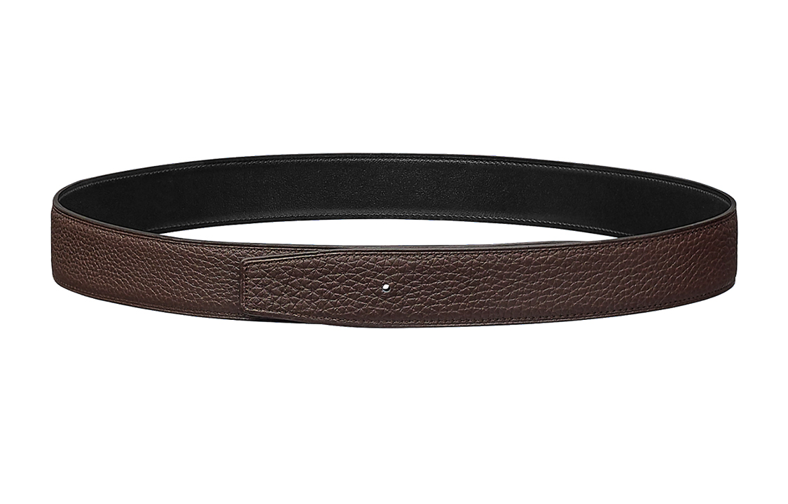 (Women) Fashion HERMES Togo Reversible Leather Belt Women Black/Chocolate 3.2cm Wide H073967CAAB095 圖 3