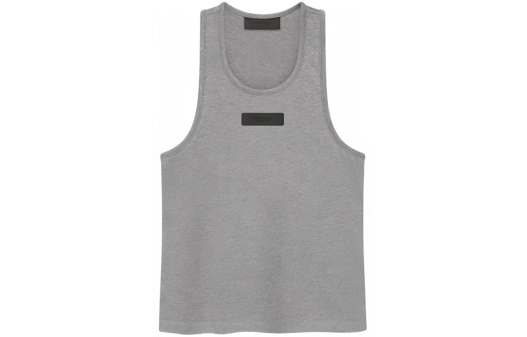 (Women) Fear of God Essentials SS24 U-Neck Knit Tank Top Dark Heather Oatmeal. 125SP245493FW