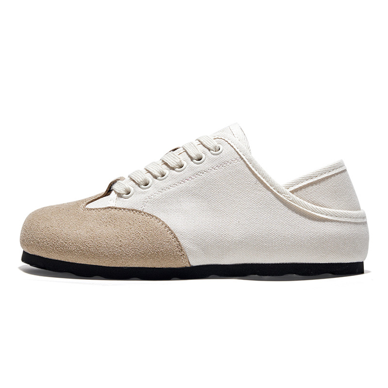 (Women) Feiyue Beige Low-Top Casual Shoes, Stylish, Comfortable, Anti-Slip. FXYA233ZG-Beige
