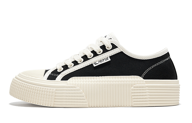 (Women) Feiyue Black Low-Top Canvas Shoes - Simple, Breathable, and Comfortable FXY-995ZG05 Black