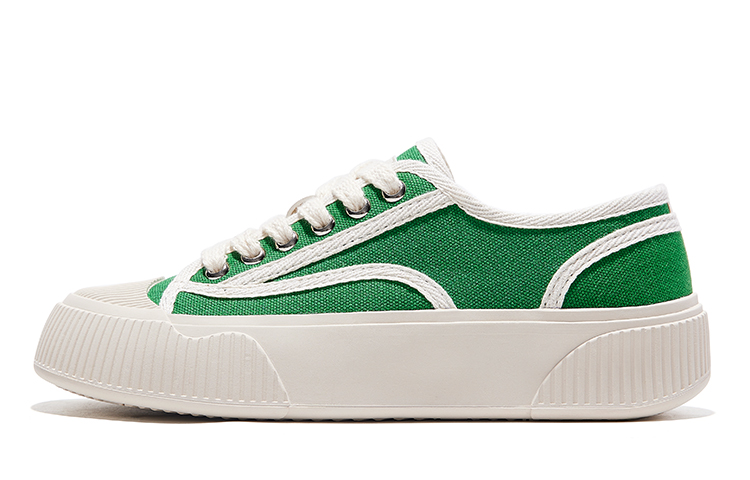 (Women) Feiyue Canvas Shoes Beige Green - Casual, Comfy, Non-Slip, Low-Top. FXY-788ZG Green