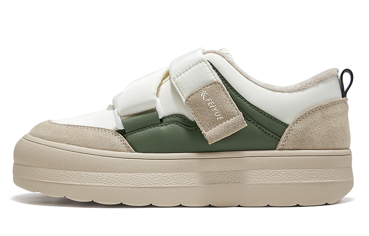 (Women) Feiyue Casual Low-Top Sneakers Beige Grey Green - Fall/Winter Classic Style FBN-002ZG03