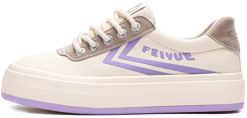 (Women) Feiyue Classic Low-Top Canvas Shoes Beige Purple Casual Breathable Durable FXY-488T02 Beige/Purple Buy (Women) Feiyue Classic Low-Top Canvas Shoes Beige Purple Casual Breathable Durable FXY-488T02 Beige/Purple