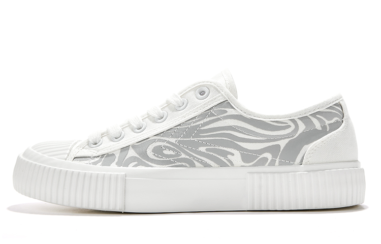 (Women) Feiyue Classic Low-Top Canvas Shoes White with Trendy Prints FXY-283T White