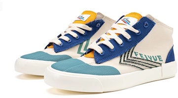 (Women) Feiyue High-Top Canvas 'Beige Blue' DF-9051 (Women) Feiyue High-Top Canvas 'Beige Blue' DF-9051
