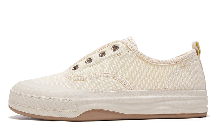 (Women) Feiyue Low-Top Canvas Shoes Beige Comfortable Non-Slip Durable Sneakers FXY-885ZG04 Beige