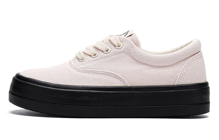 (Women) Feiyue Low-Top Canvas Shoes Black - Casual, Breathable, Durable FXY-419T03 White/Black