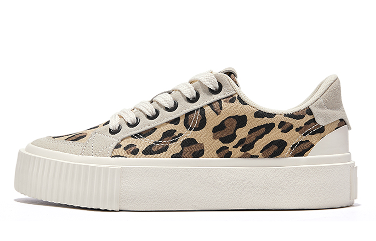 (Women) Feiyue Low-Top Canvas Shoes Leopard Grey Non-Slip Durable. FXY-897T Leopard Print Gray