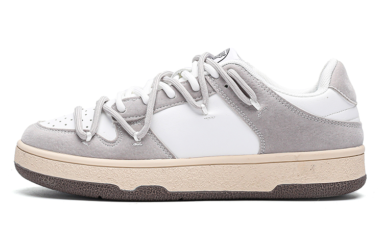 (Women) Feiyue Low-Top Sneakers White Gray Breathable Casual Shoes FXY-403ZG01 White/Gray