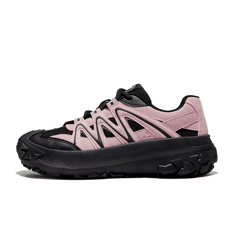 (Women) Feiyue Pink Black Low-Top Lightweight Breathable Casual Sneakers FXYA310ZG - Pink and Black.