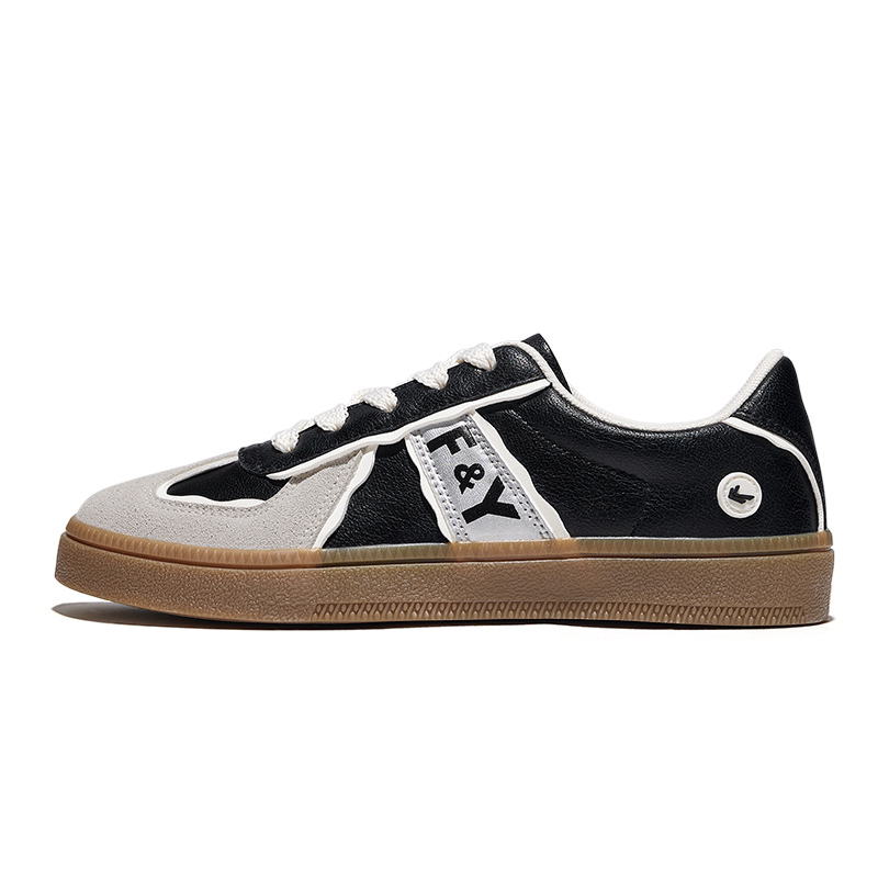 (Women) Feiyue Retro Low-Top Sneakers Black Grey - Versatile Casual Style for Women FXYA366MJ - Black and Gray