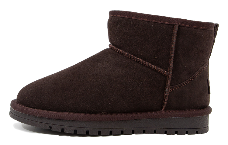 (Women) Feiyue Suede Mid-Calf Snow Boots Coffee Color - Anti-Slip & Warm. FBX-438N03 Coffee Color