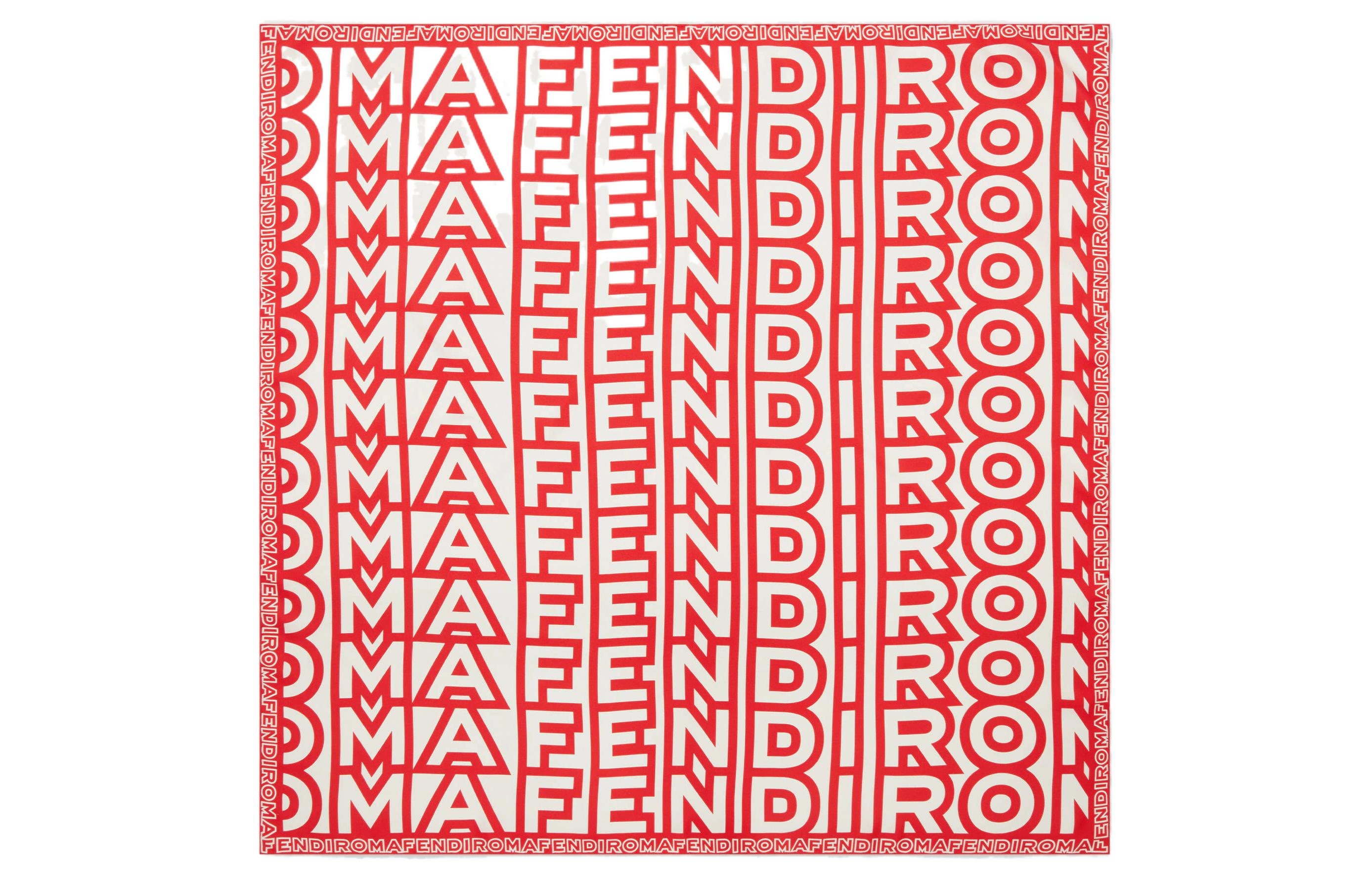 Order (Women) FENDI 2023  Classic Fashion Red/White Silk Scarf. FXT091AMVQF068N