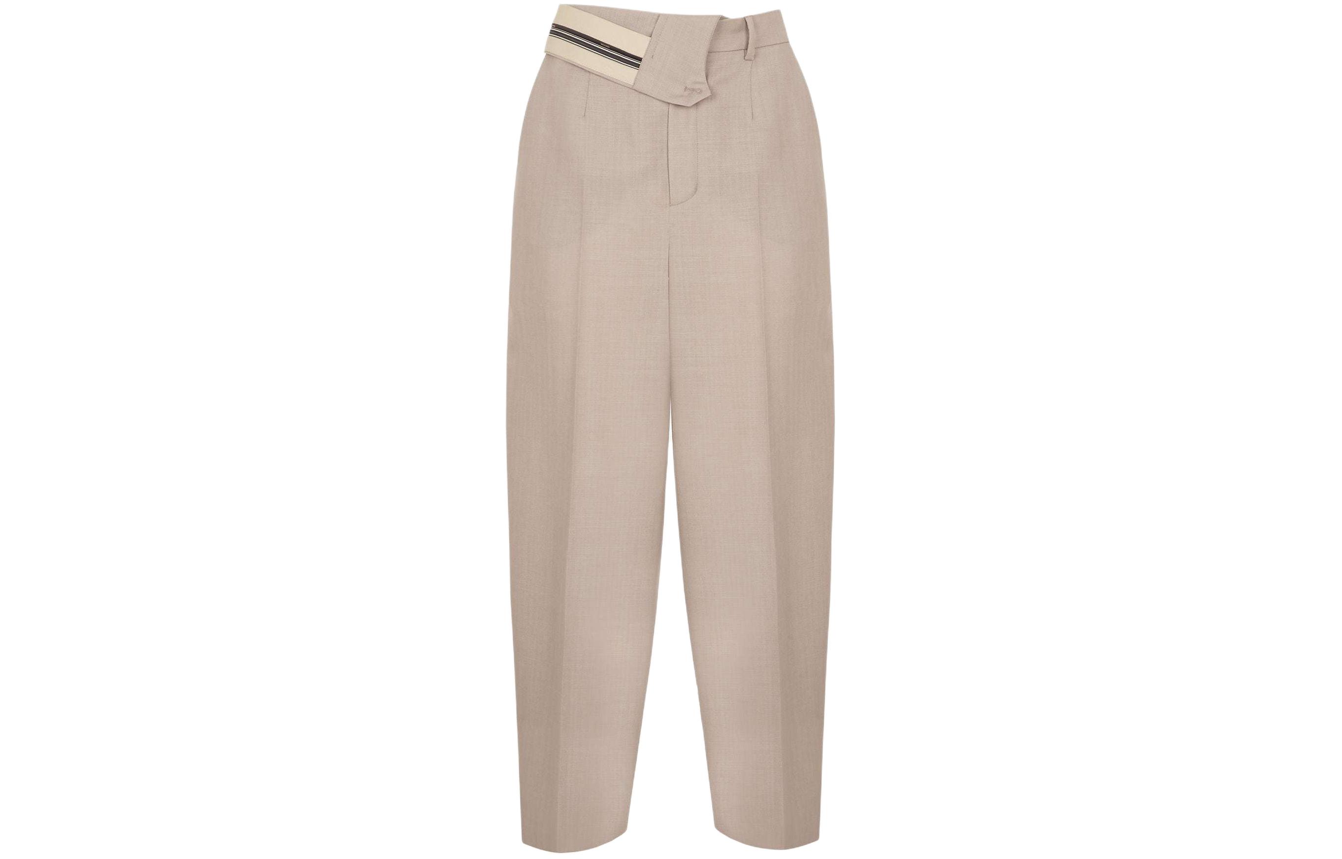 (Women) FENDI  Asymmetric Zipper Waist Casual Pants - Gray. FR6540S9AF0U6W