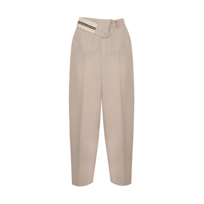 (Women) FENDI Asymmetric Zipper Waist Casual Pants - Gray. FR6540S9AF0U6W