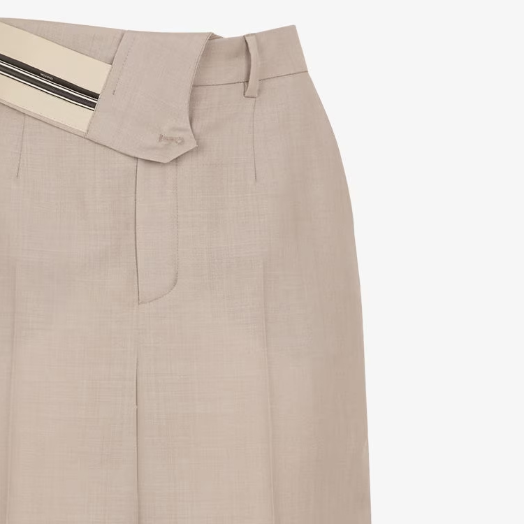 Purchase (W) FENDI Seluar Kasual Pinggang Zip Asimetrik - Kelabu. FR6540S9AF0U6W