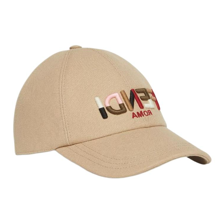 Lookbook (W) FENDI Topi Besbol Reka Bentuk Solid Kapas Beige. FXQ379ASGGF1QUU