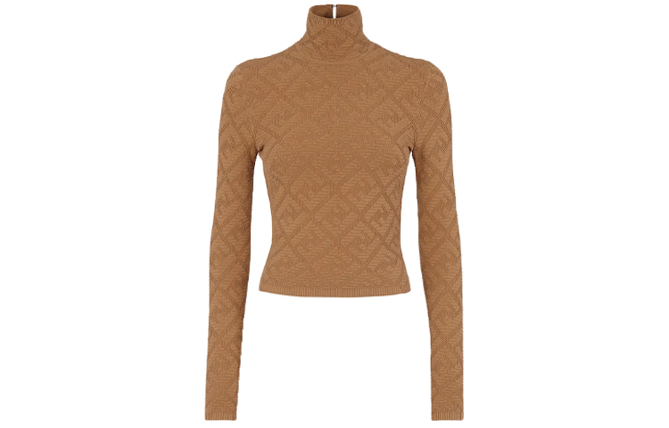 Order (W) FENDI 米色高領毛衣帶FF字母圖案設計。 FZX749AGIRF1FLF